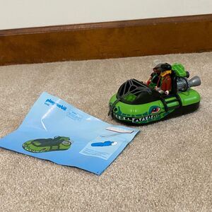 Playmobil 4446 Aligator Hunters Crocodile Swamp Hovercraft Boat
